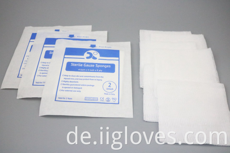 Krankenhausversorgungen medizinische hämostatische atmungsaktive sterile Gaze 10x10 cm nicht sterile Gaze